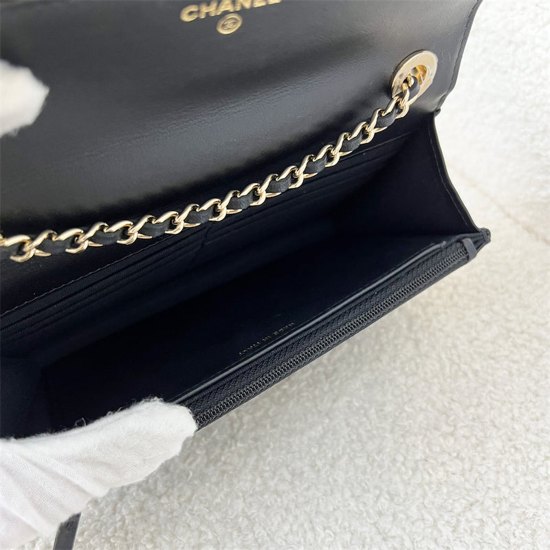 Chanel Trendy CC Wallet on Chain WOC in Black Lambskin and LGHW