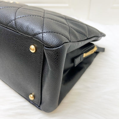 Chanel Timeless CC Shoulder Tote Bag in Black Caviar and GHW