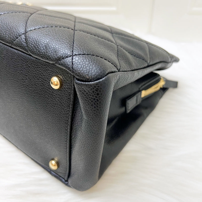 Chanel Timeless CC Shoulder Tote Bag in Black Caviar and GHW