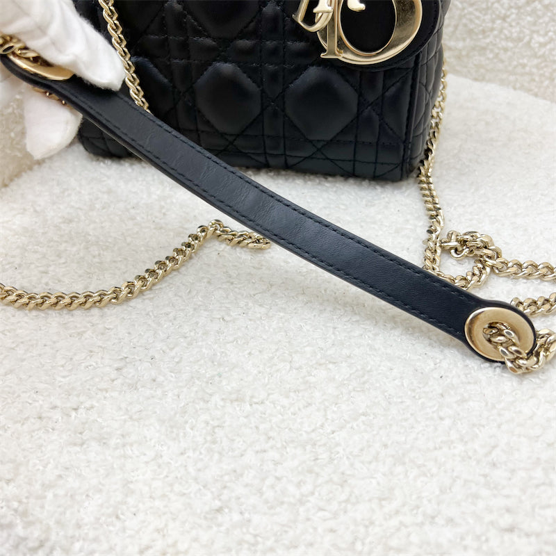 Dior Mini Lady Dior in Black Lambskin and LGHW