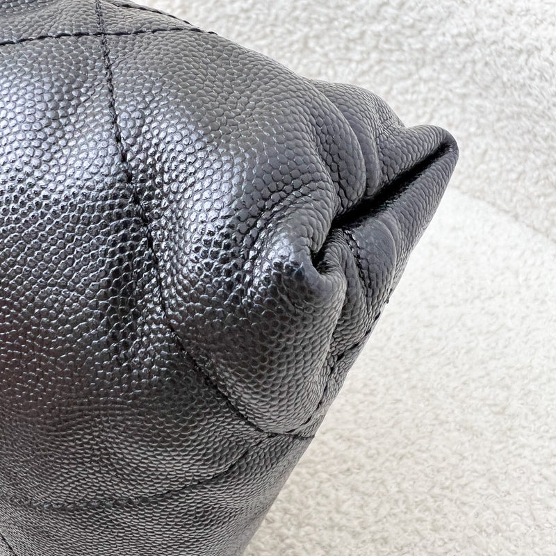 Chanel 22 Mini Hobo Handbag in Black Shiny Caviar and AGHW