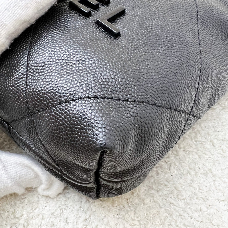 Chanel 22 Mini Hobo Handbag in Black Shiny Caviar and AGHW
