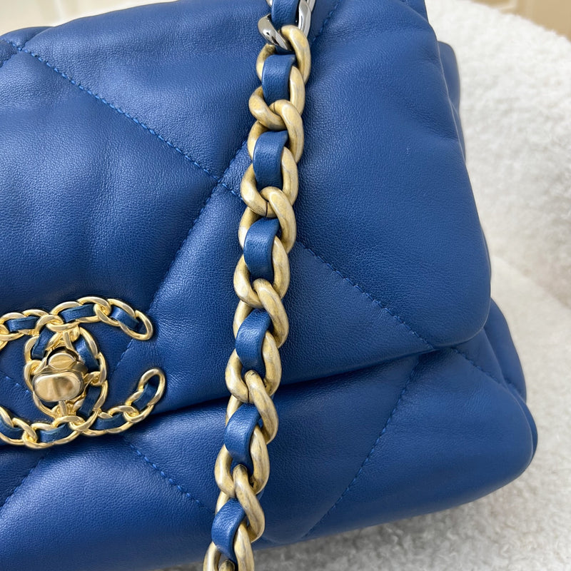 Chanel 19 Small Flap in 21C Blue Lambskin and 3-Tone Hardware