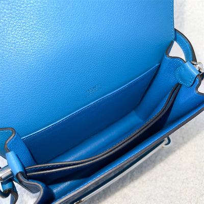 Hermes Mini Roulis in Bleu Zanzibar Evercolor Leather and PHW