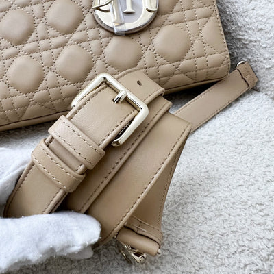 Dior Medium Lady D-Joy Bag in Biscuit (Milk Tea Beige) Cannage Lambskin and LGHW (Model: M0540ONGE)