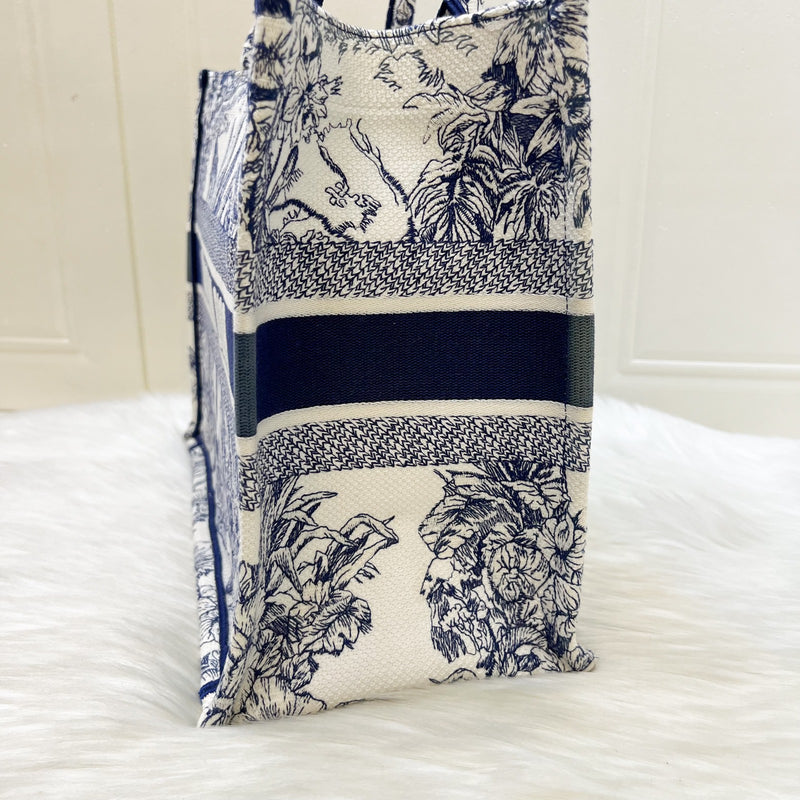 Dior Medium Book Tote in Blue and Ecru Reve d Infini Embroidery Canvas