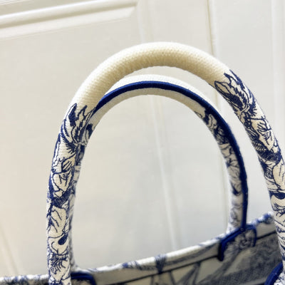 Dior Medium Book Tote in Blue and Ecru Reve d Infini Embroidery Canvas