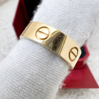 Cartier Love Ring, Classic Model in 18K Yellow Gold Sz 54