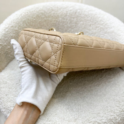 Dior Medium Lady D-Joy Bag in Biscuit (Milk Tea Beige) Cannage Lambskin and LGHW (Model: M0540ONGE)