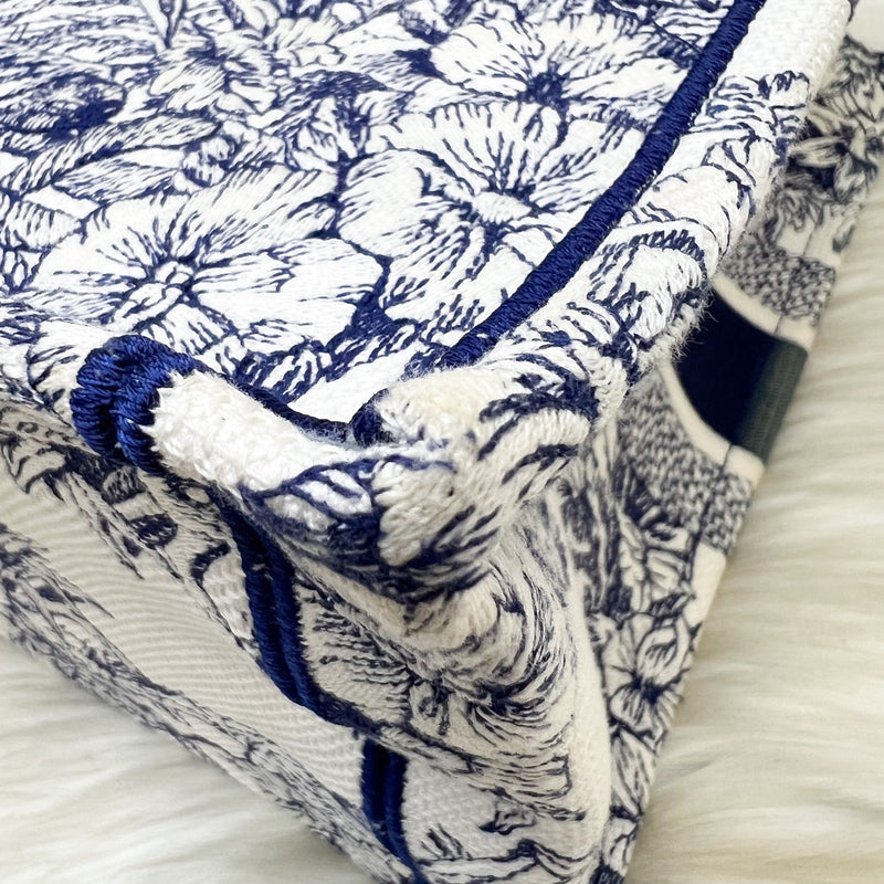 Dior Medium Book Tote in Blue and Ecru Reve d Infini Embroidery Canvas