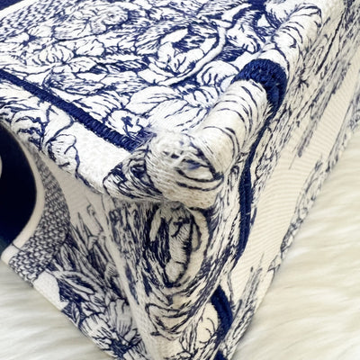 Dior Medium Book Tote in Blue and Ecru Reve d Infini Embroidery Canvas