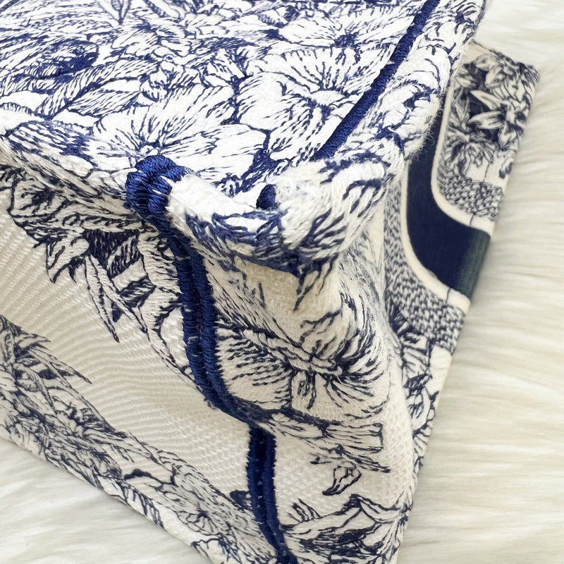 Dior Medium Book Tote in Blue and Ecru Reve d Infini Embroidery Canvas