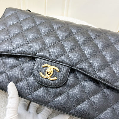 Chanel Jumbo Classic Flap DF in Black Caviar and GHW