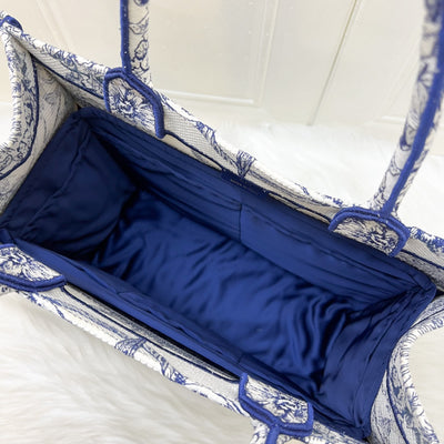 Dior Medium Book Tote in Blue and Ecru Reve d Infini Embroidery Canvas