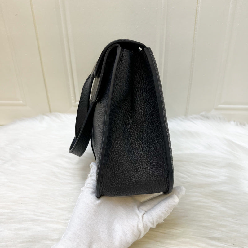 Hermes Halzan 31 in Noir Black Taurillon Clemence and PHW