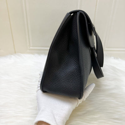 Hermes Halzan 31 in Noir Black Taurillon Clemence and PHW
