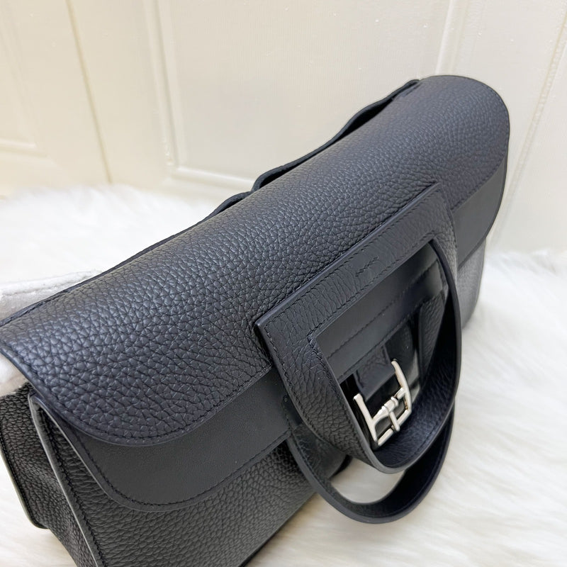 Hermes Halzan 31 in Noir Black Taurillon Clemence and PHW