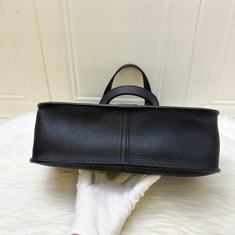 Hermes Halzan 31 in Noir Black Taurillon Clemence and PHW
