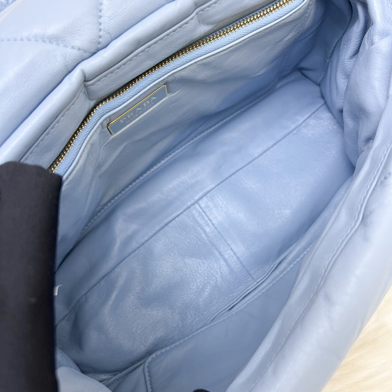 Prada Puffer Bag in Celeste Blue Nappa Lambskin and GHW