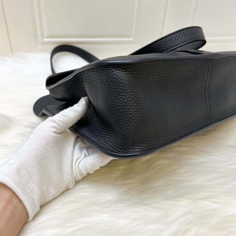 Hermes Halzan 31 in Noir Black Taurillon Clemence and PHW
