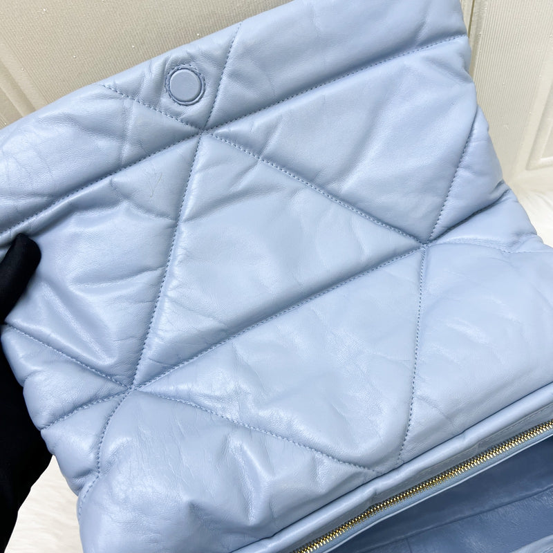 Prada Puffer Bag in Celeste Blue Nappa Lambskin and GHW