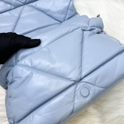 Prada Puffer Bag in Celeste Blue Nappa Lambskin and GHW