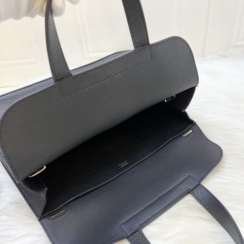 Hermes Halzan 31 in Noir Black Taurillon Clemence and PHW