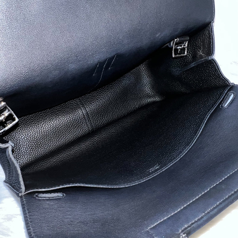 Hermes Halzan 31 in Noir Black Taurillon Clemence and PHW