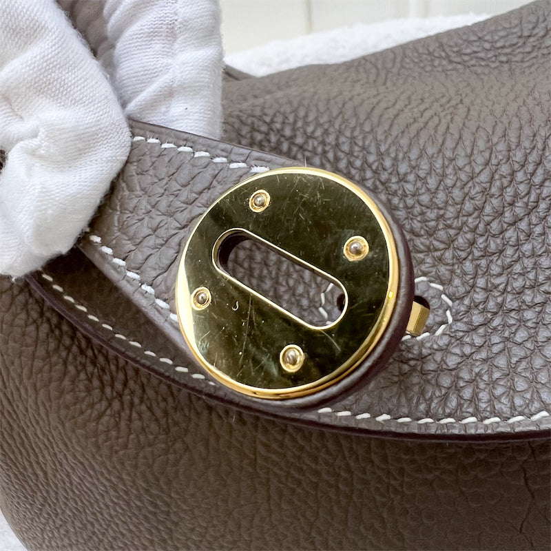 Hermes Lindy 26 in Etoupe Clemence Leather and GHW