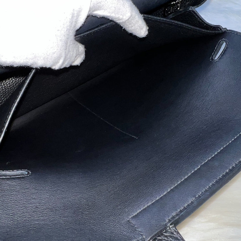 Hermes Halzan 31 in Noir Black Taurillon Clemence and PHW