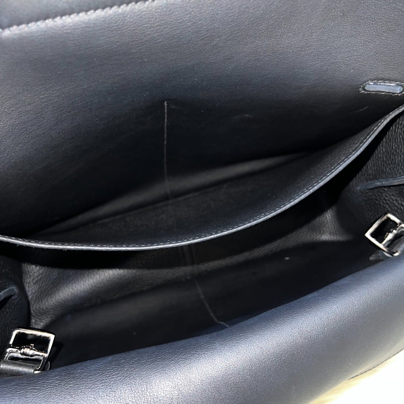 Hermes Halzan 31 in Noir Black Taurillon Clemence and PHW