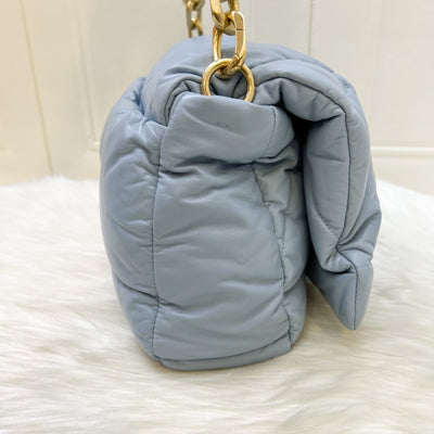 Prada Puffer Bag in Celeste Blue Nappa Lambskin and GHW