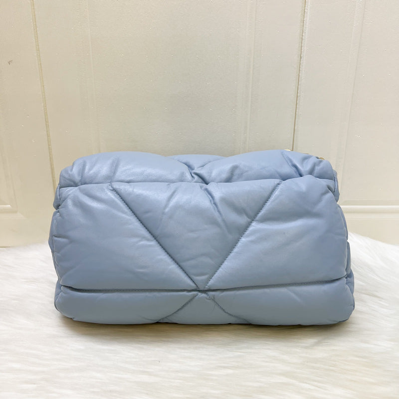 Prada Puffer Bag in Celeste Blue Nappa Lambskin and GHW