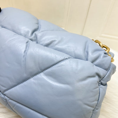 Prada Puffer Bag in Celeste Blue Nappa Lambskin and GHW