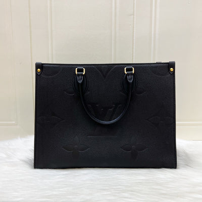 LV Onthego MM Tote in Black Empreinte Leather and GHW (Model: M45595)