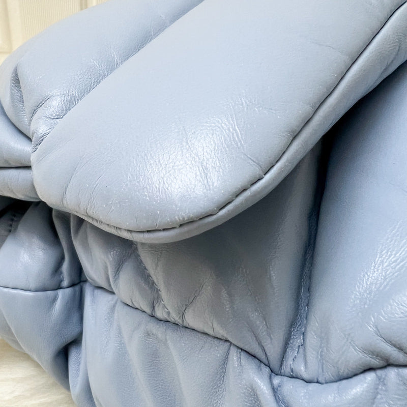 Prada Puffer Bag in Celeste Blue Nappa Lambskin and GHW