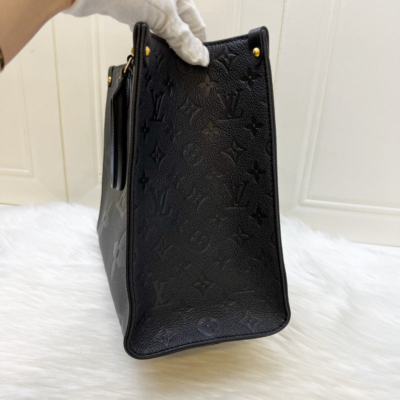 LV Onthego MM Tote in Black Empreinte Leather and GHW (Model: M45595)