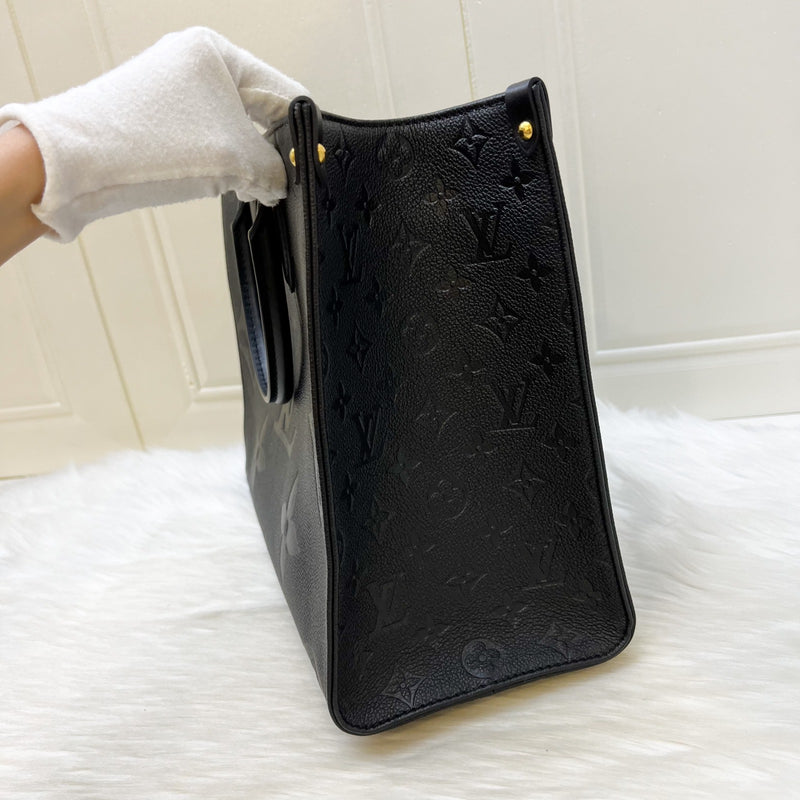 LV Onthego MM Tote in Black Empreinte Leather and GHW (Model: M45595)