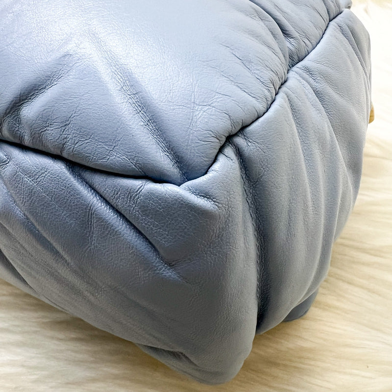 Prada Puffer Bag in Celeste Blue Nappa Lambskin and GHW