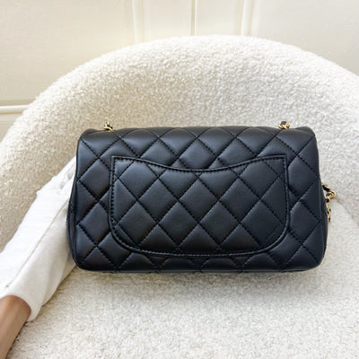 Chanel Pearl Crush Mini Rectangular Flap in Black Lambskin and AGHW (Model: AS1787)