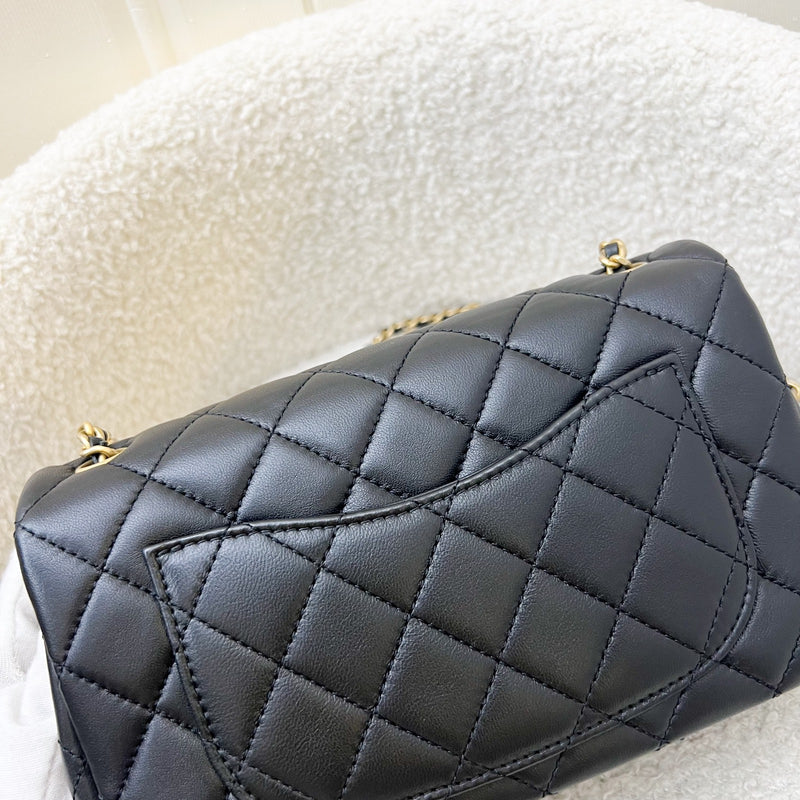 Chanel Pearl Crush Mini Rectangular Flap in Black Lambskin and AGHW (Model: AS1787)