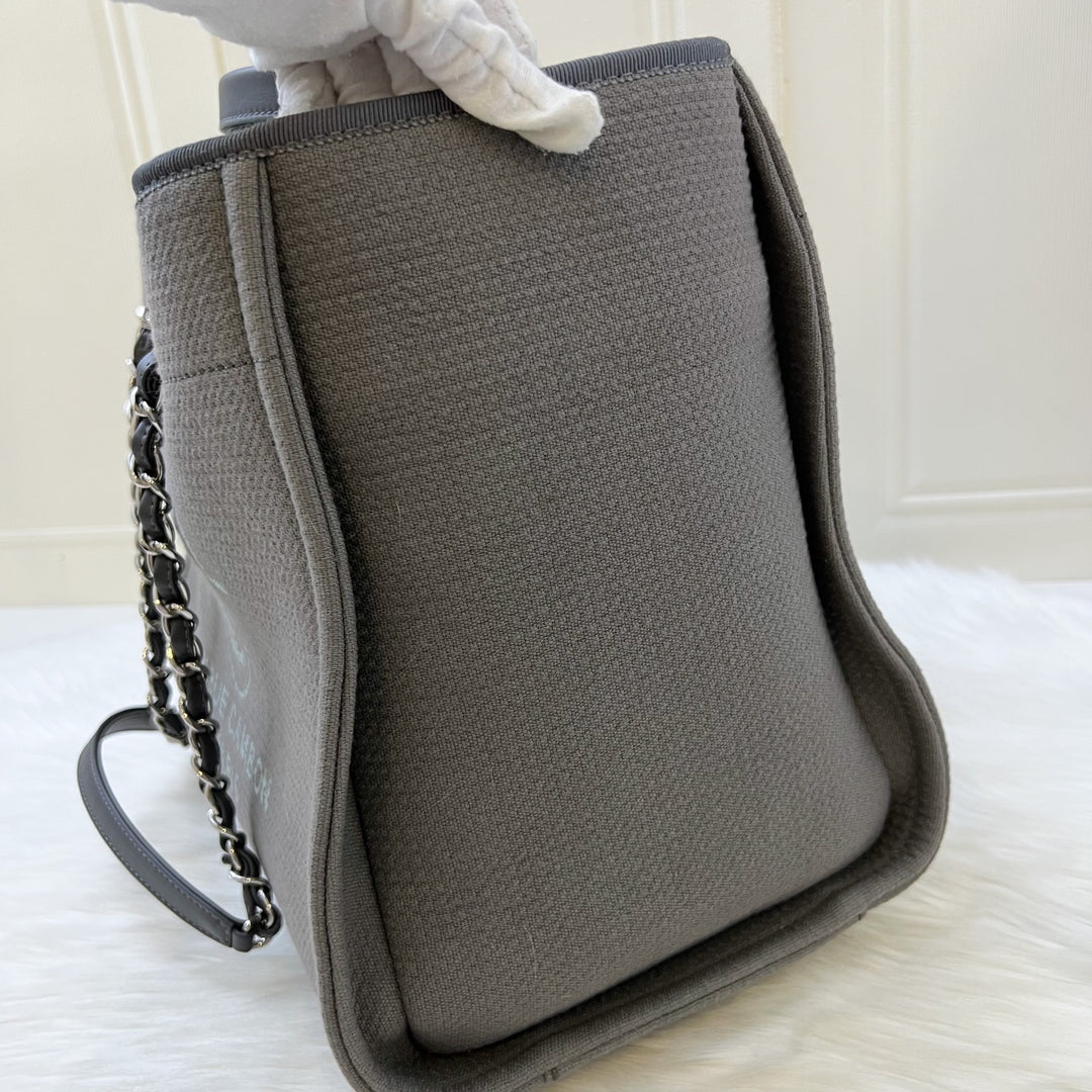 Chanel canvas large deauville tote grey online