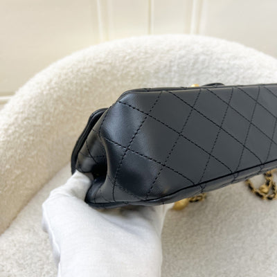 Chanel Pearl Crush Mini Rectangular Flap in Black Lambskin and AGHW (Model: AS1787)