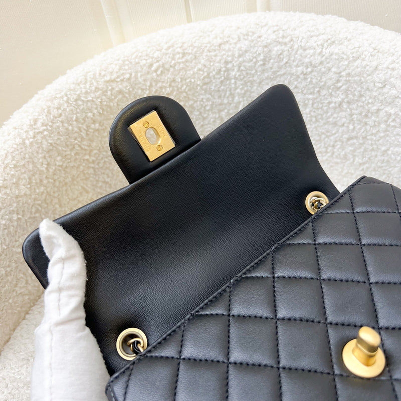 Chanel Pearl Crush Mini Rectangular Flap in Black Lambskin and AGHW (Model: AS1787)