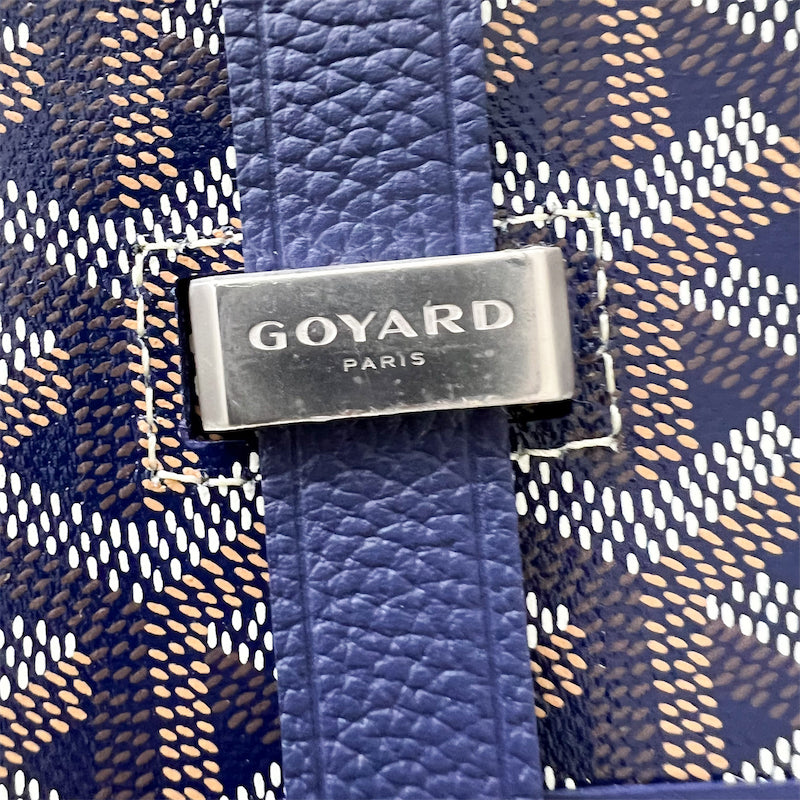 Goyard Belvedere MM in Navy Blue Signature Canvas and SHW