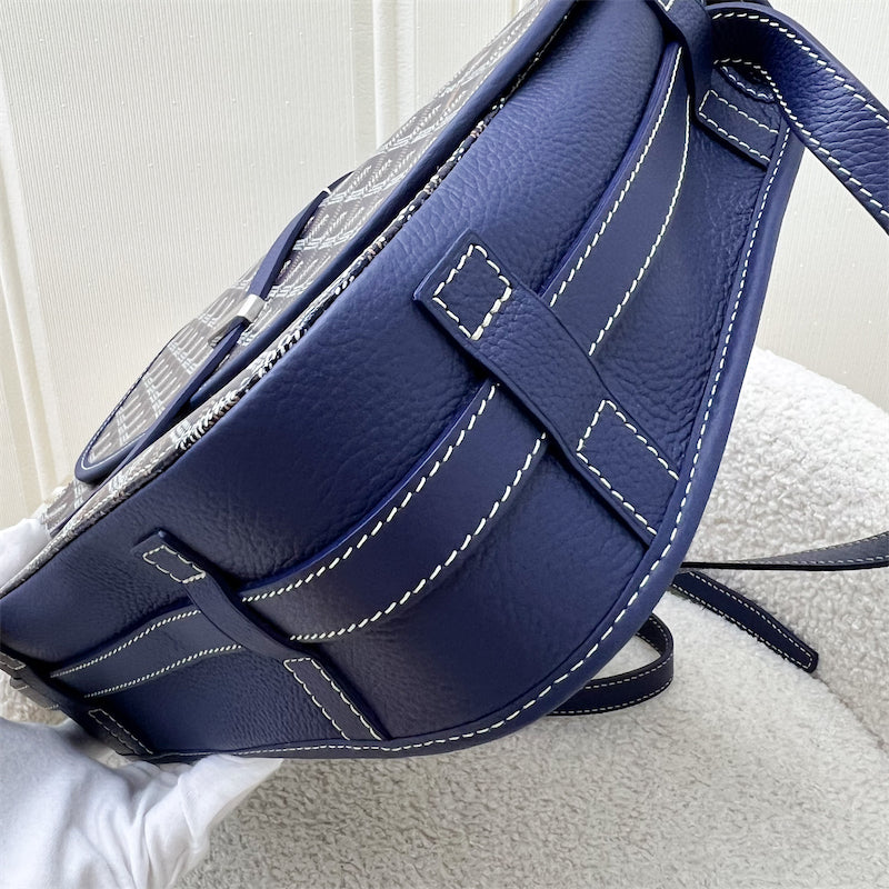 Goyard Belvedere MM in Navy Blue Signature Canvas and SHW