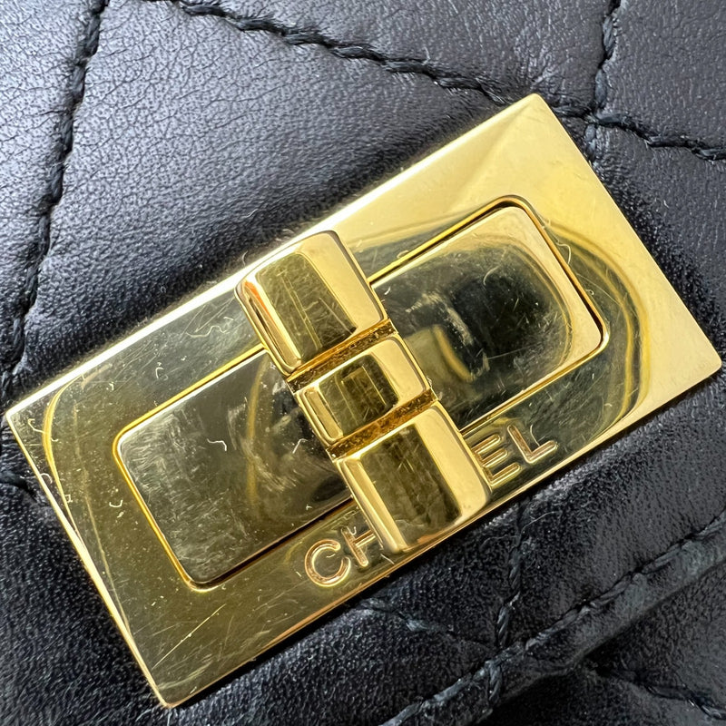 Chanel Vintage 2.55 Reissue Trapezoid in Black Lambskin and GHW