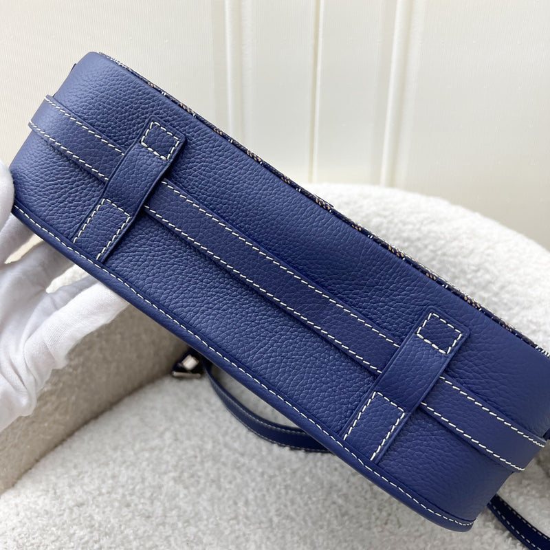 Goyard Belvedere MM in Navy Blue Signature Canvas and SHW