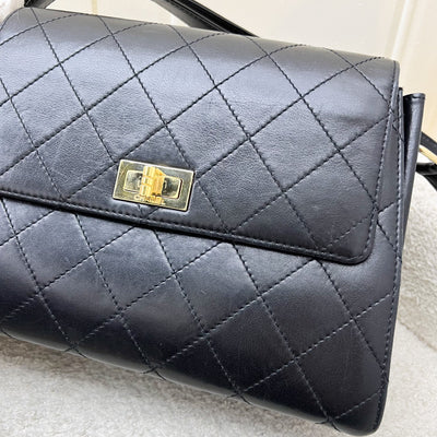 Chanel Vintage 2.55 Reissue Trapezoid in Black Lambskin and GHW