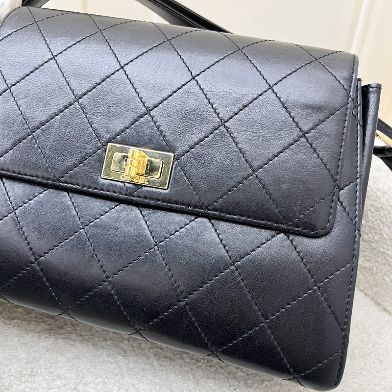 Chanel Vintage 2.55 Reissue Trapezoid in Black Lambskin and GHW